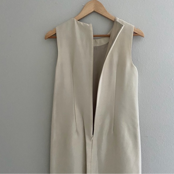 🆕 NWT Brooks Brothers Soft Beige Embellished Beaded Sleeveless Knee Length Dress - Picture 8 of 9